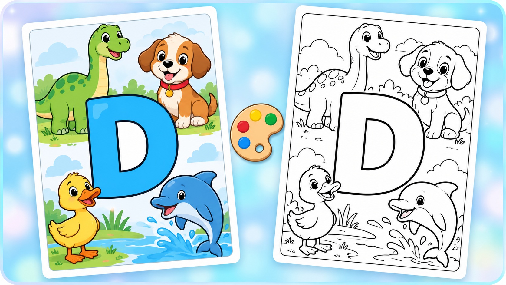 Letter D Coloring Pages: Free Printable PDFs for Kids