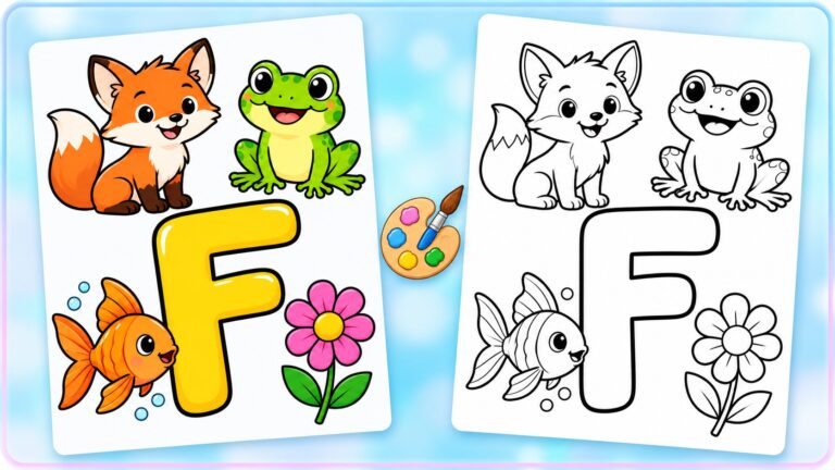 Cute Letter F Coloring Pages for Kids – Free Printable