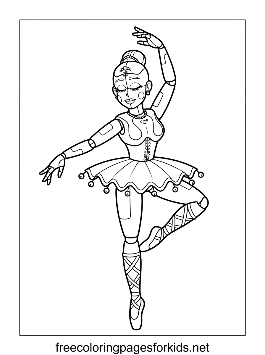 Ballora Dancing Coloring Page