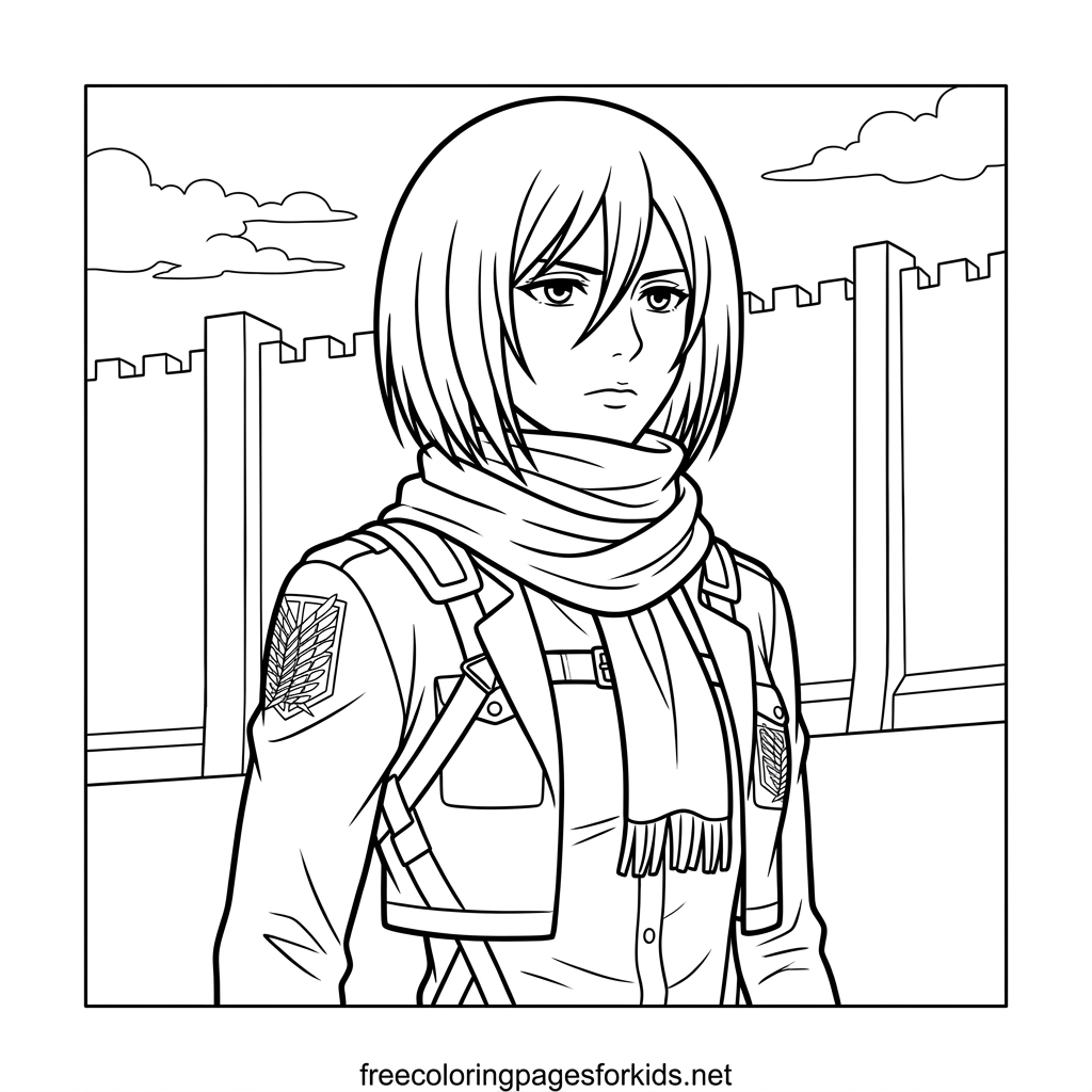 Scout With a Scarf Coloring Page