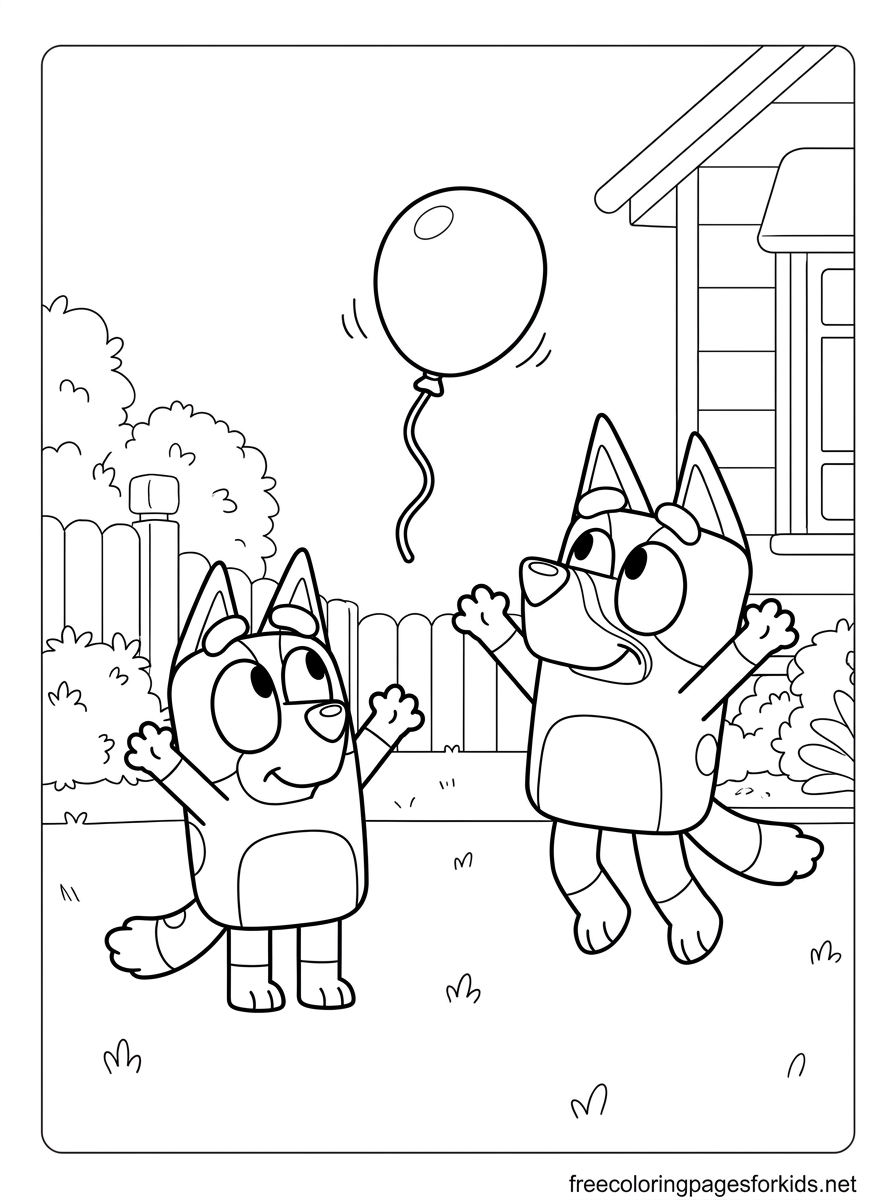 Playing Keepy Uppy Coloring Page