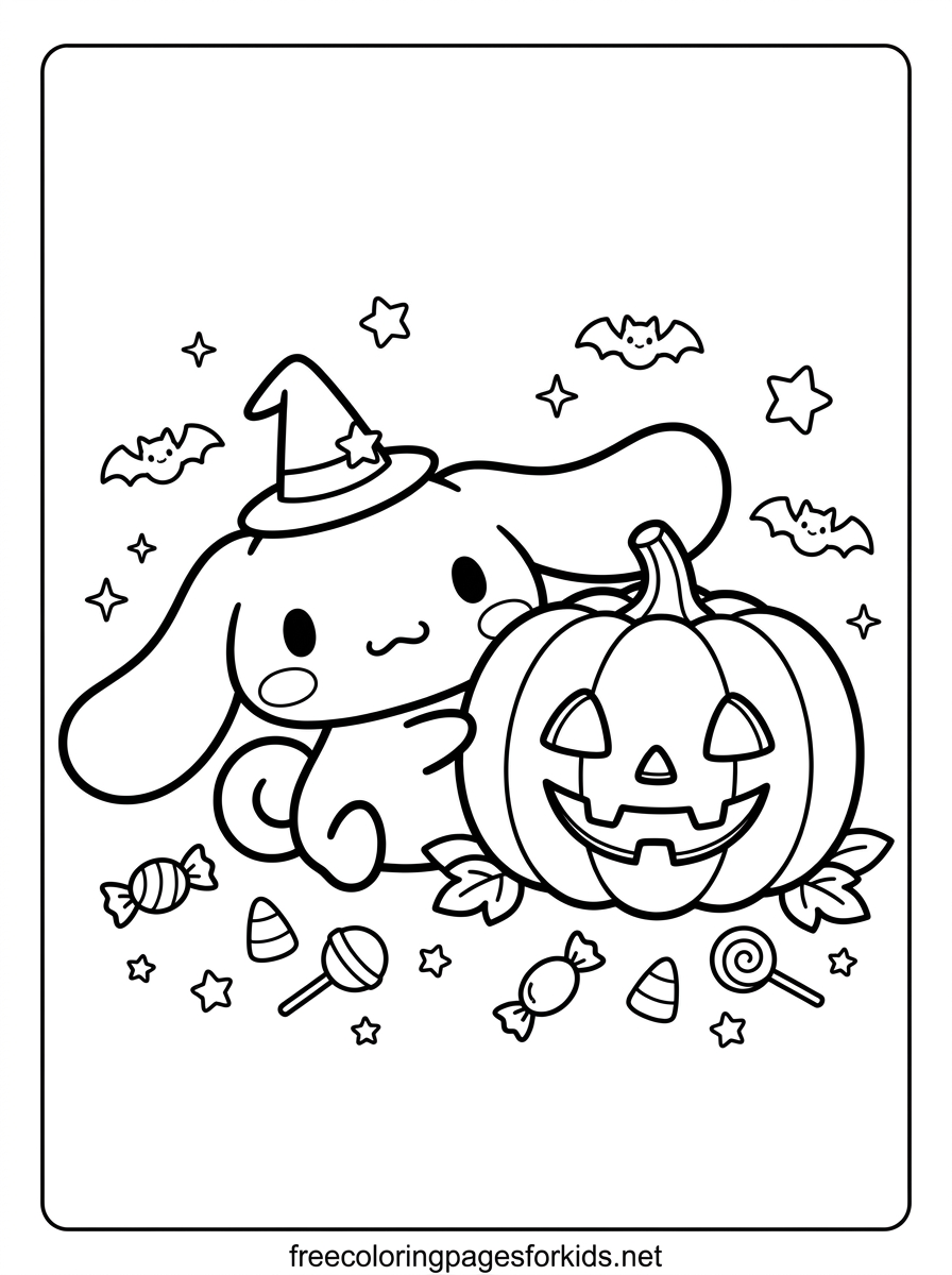 Cinnamoroll Halloween Coloring Page