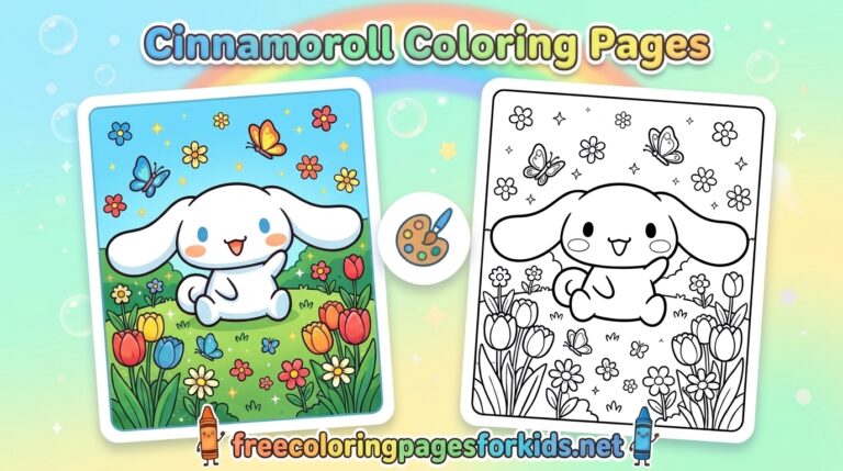 Cinnamoroll Coloring Page: Free Printable Cute Coloring Pages for Kids