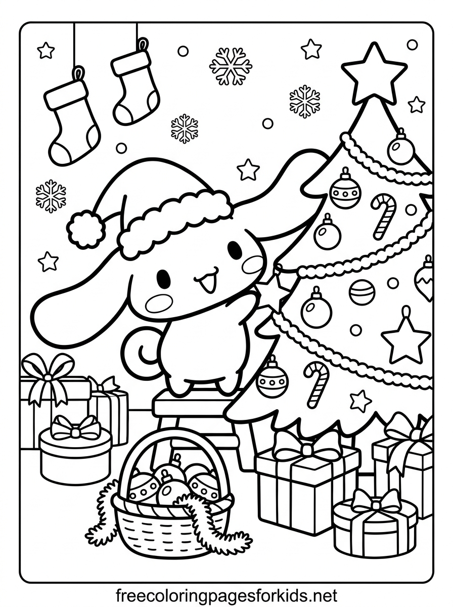 Cinnamoroll Christmas Coloring Page