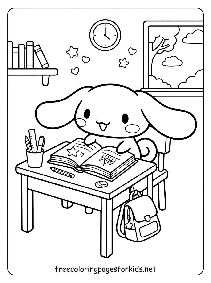 Cinnamoroll School Coloring Page