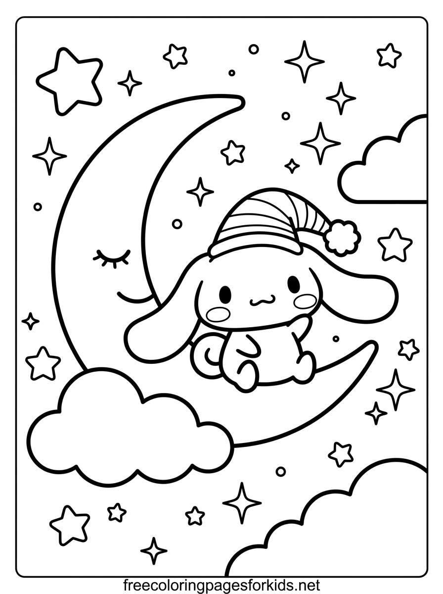 Cinnamoroll Moon Coloring Page