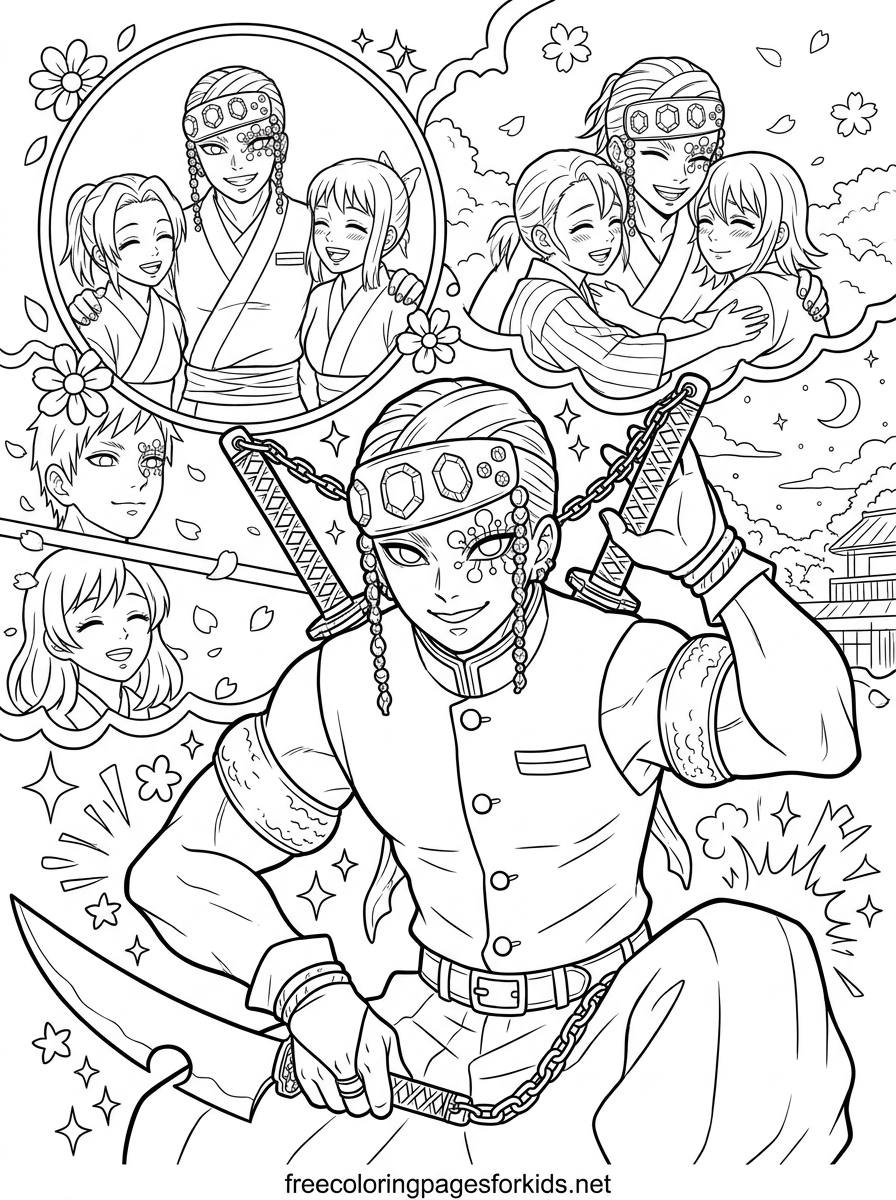 Tengen Uzui Coloring Page
