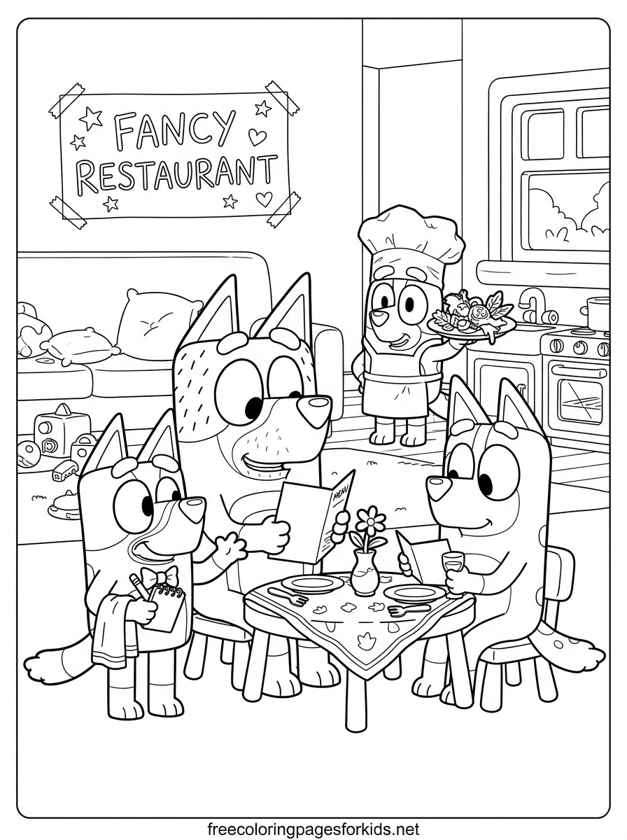 Fancy Restaurant Coloring Page
