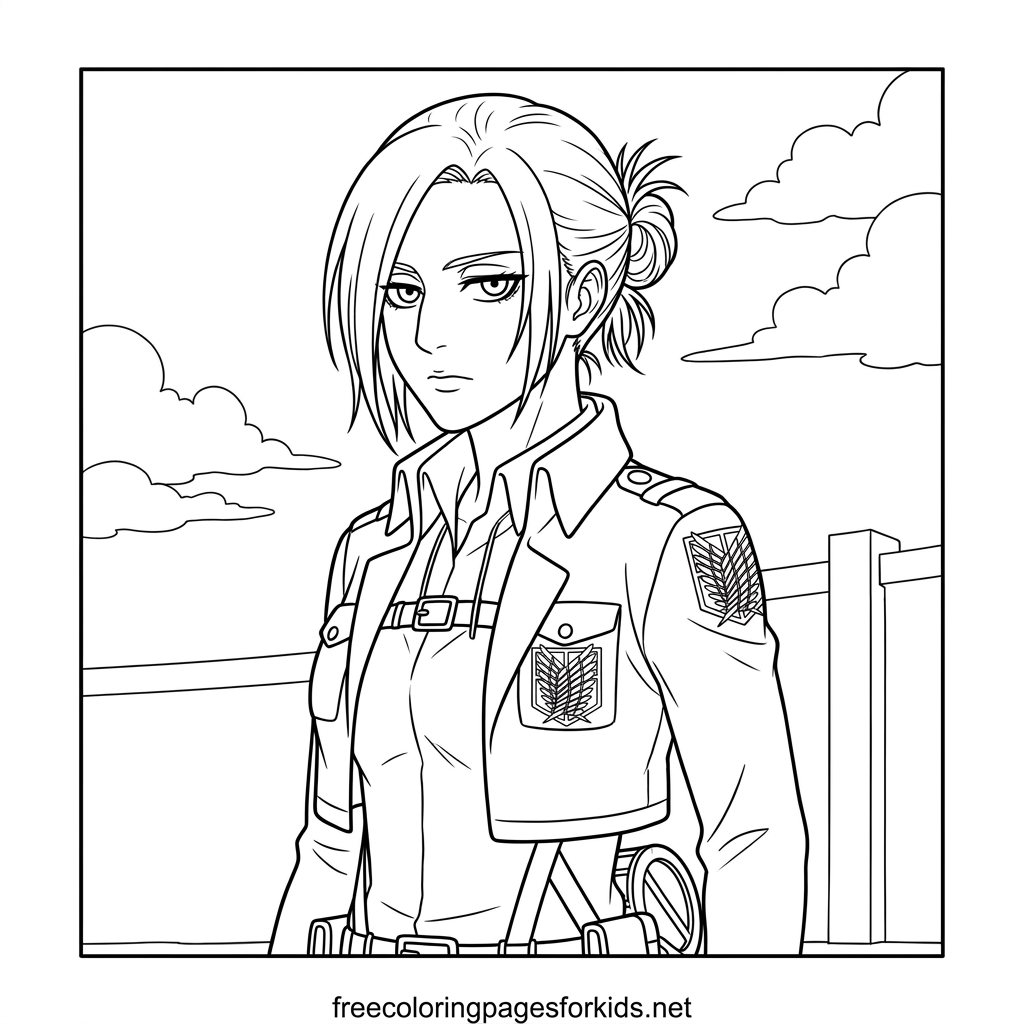 Scout Soldier With a Bun Coloring Page