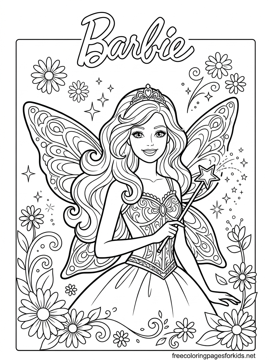 Doll in a Fairy Outfit Coloring Page