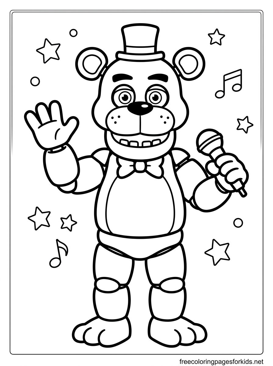 Freddy Fazbear Coloring Page