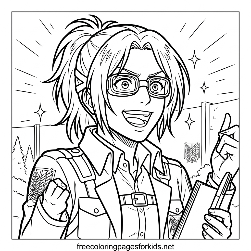 Hange Zoe Smiling Coloring Page