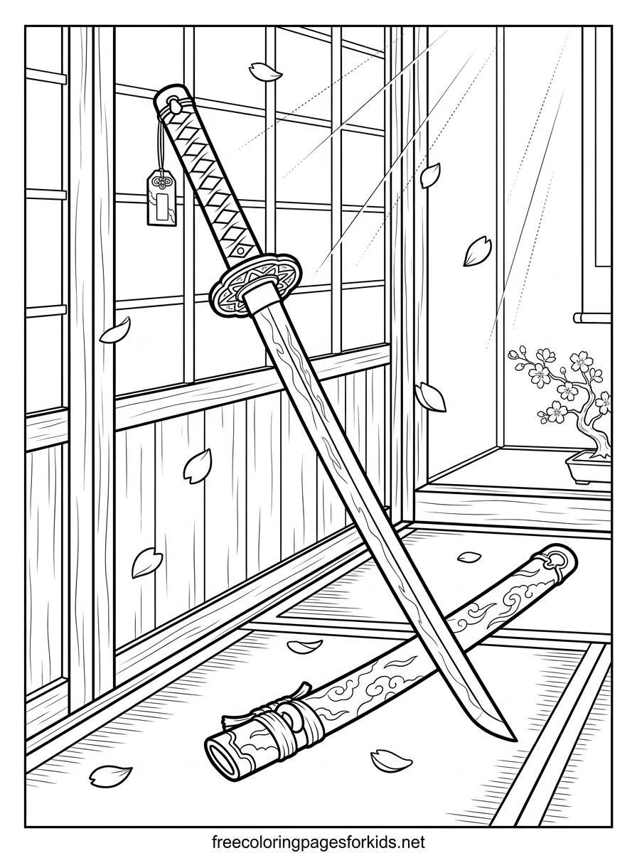 Nichirin Sword Coloring Page