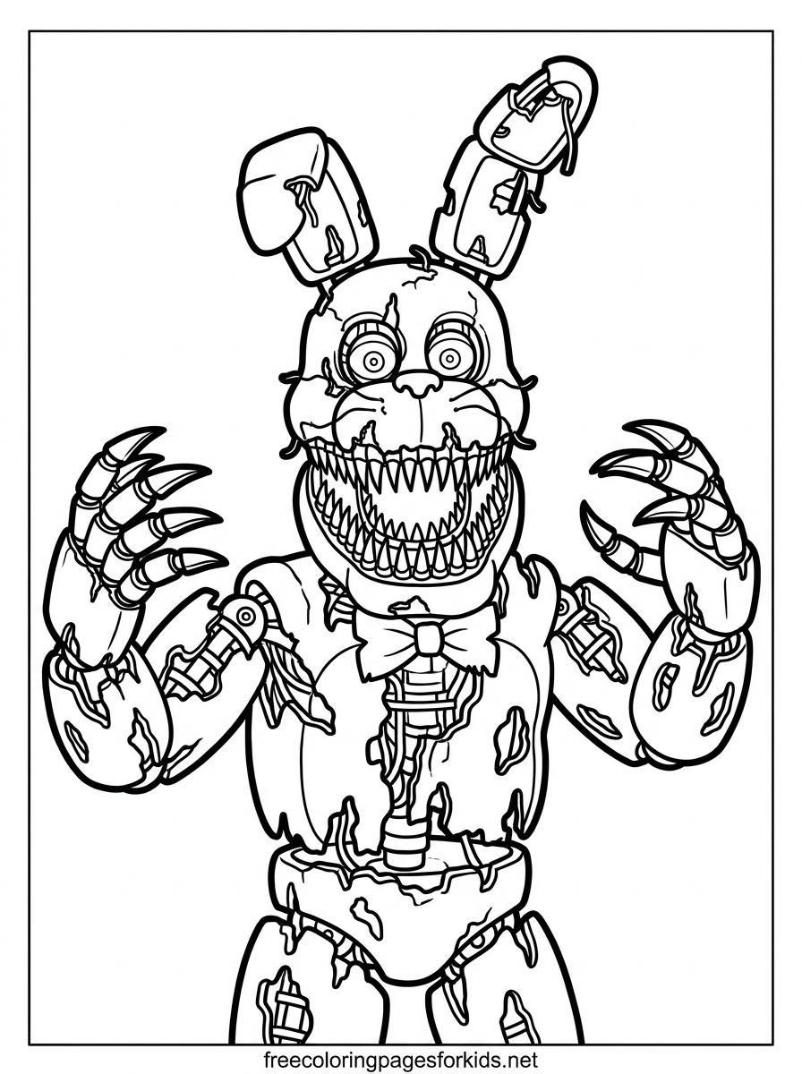 Nightmare Bonnie Coloring Page